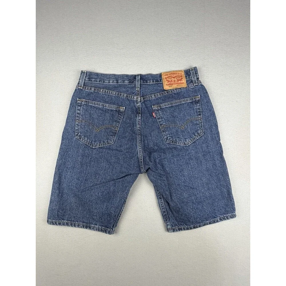 Levi's 505 Mens Denim Jean Shorts W33 Medium Stonewash Blue Regular Fit Cotton